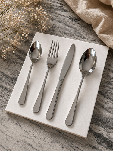 16pc stainless steel dining - steel,