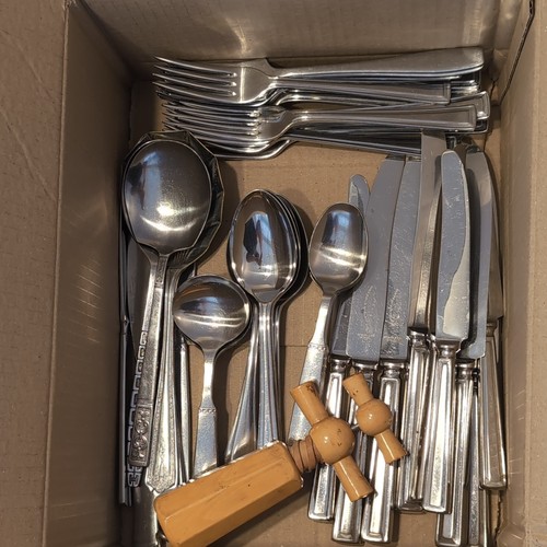 46pc stainless steel cutlery - steel,