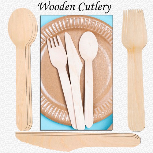 Wooden spoon knife fork - spoon,