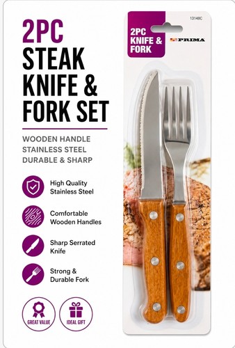 2pc steak knife - &, fork